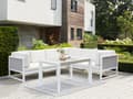 Miniatyrbilde 2 av 8: Sett med utendørs putetrekk Off-white Polyester UV-bestandig Vannavvisende Glidelås Ensfarget Hagemøbler Tilbehør Uteputer