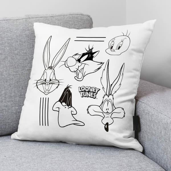 Kuddfodral Looney Tunes Looney B&w B Vit Multicolour 45 x 45 cm