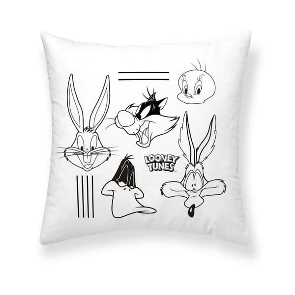 Kuddfodral Looney Tunes Looney B&w B Vit Multicolour 45 x 45 cm