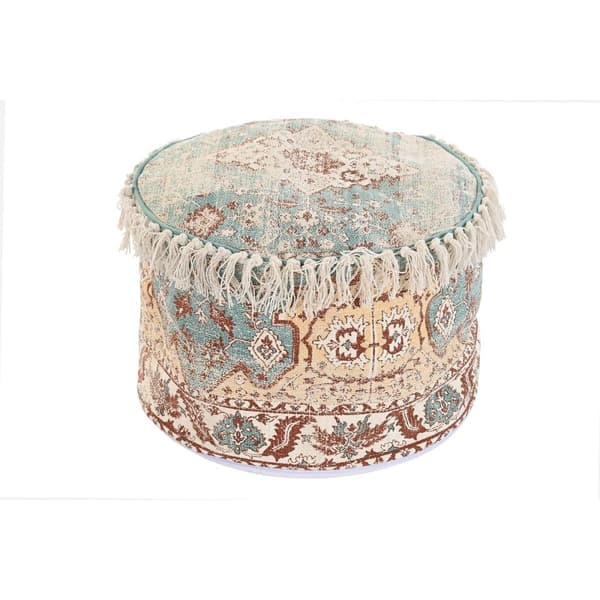 Pude DKD Home Decor Gulv 46 x 46 x 37 cm Brun Grøn Gul Araber 45 x 45 x 35 cm Frynse