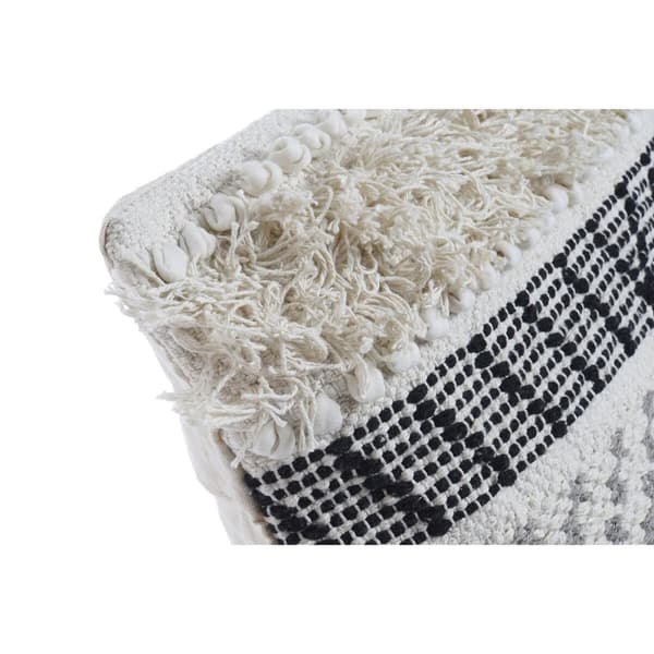 Pude DKD Home Decor Sort Beige 45 x 10 x 45 cm Boho