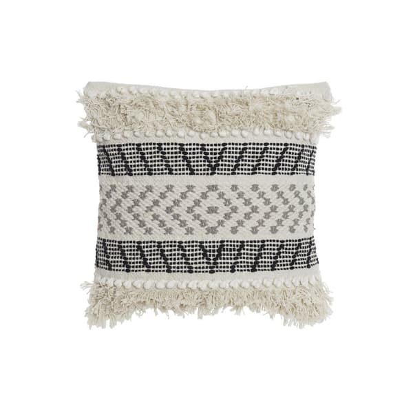 Pude DKD Home Decor Sort Beige 45 x 10 x 45 cm Boho