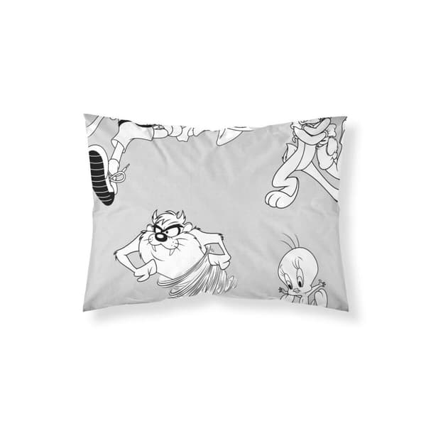 Pudebetræk Looney Tunes Hvid Sort Multifarvet 175 Tråde 50x80cm 50 x 80 cm 100% bomuld