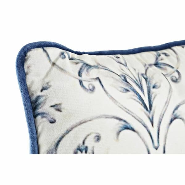 Pute DKD Home Decor Blå Hvit Kvadrat Kukat Neoklassisk 45 x 10 x 45 cm