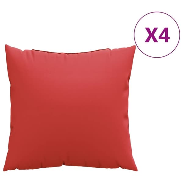 vidaXL sofapuder 4 stk. 50x50 cm stof rød
