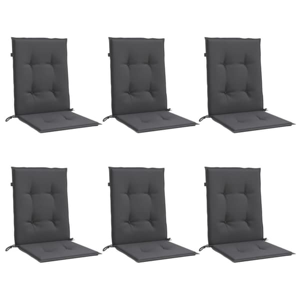 Stolsdynor lågt ryggstöd 6 st melerad antracit 100x50x4 cm tyg