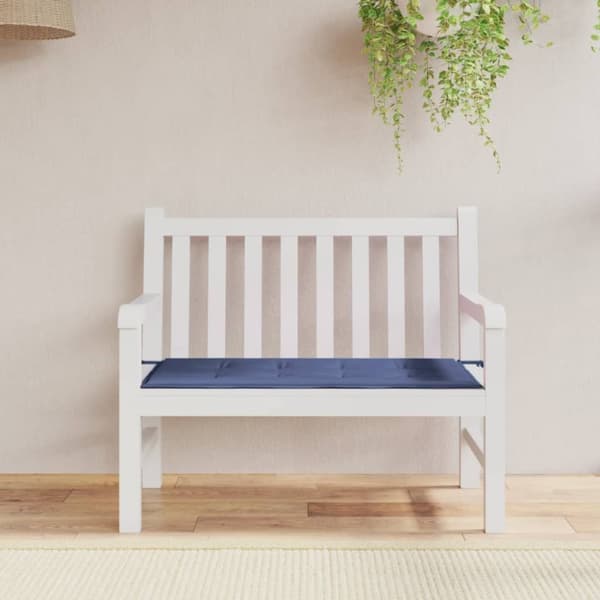 Bänkdyna för trädgården marinblå 100x50x3 cm oxfordtyg