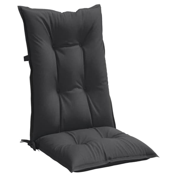 Stolsdynor högt ryggstöd 2 st melerad antracit 120x50x7 cm tyg