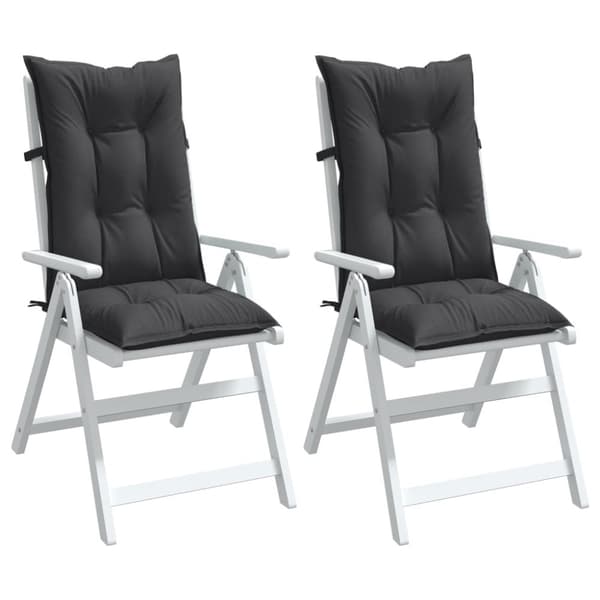 Stolsdynor högt ryggstöd 2 st melerad antracit 120x50x7 cm tyg