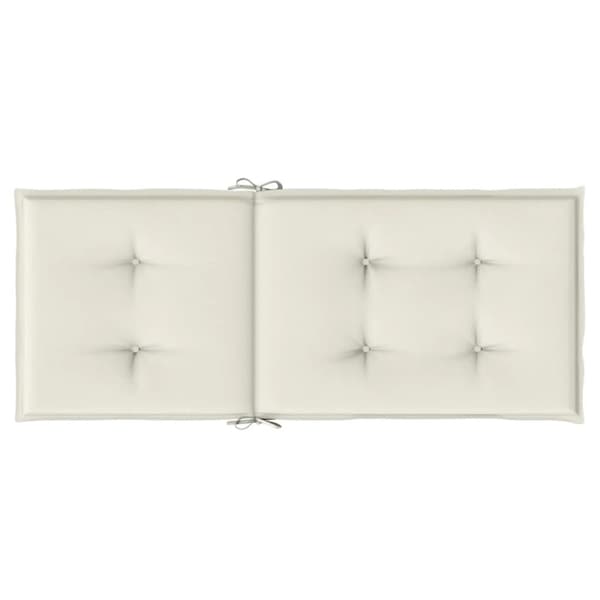 Stolsdynor högt ryggstöd 2 st melerad gräddvit 120x50x4 cm tyg