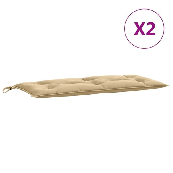 hynder til havebænk 2 stk. 100x50x7 cm stof meleret beige
