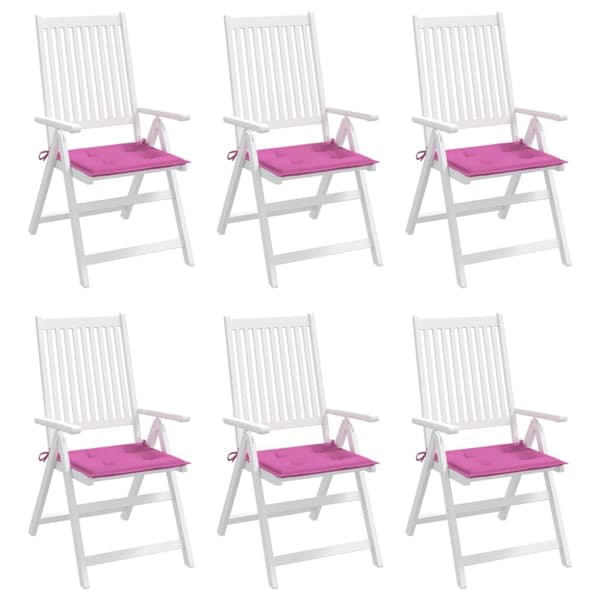 hynder til havestol 6 stk. 40x40x3 cm stof pink
