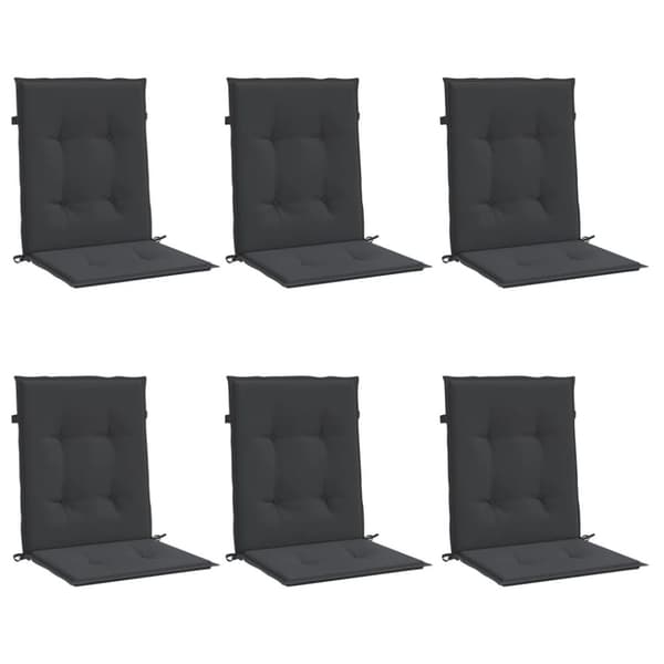 stolehynde m. lav ryg 6 stk. 100x50x3 cm oxfordstof sort