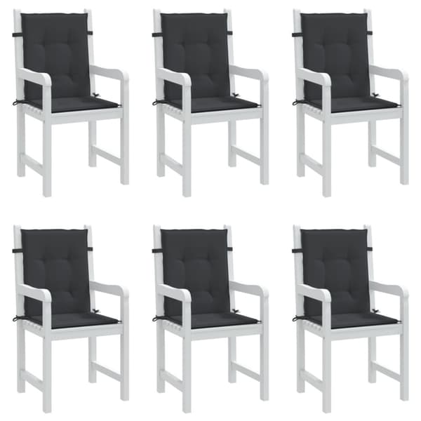 stolehynde m. lav ryg 6 stk. 100x50x3 cm oxfordstof sort