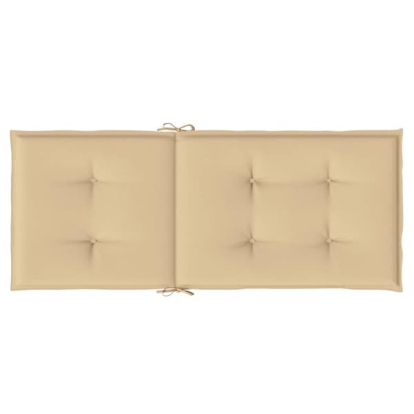 Stolsdynor högt ryggstöd 2 st melerad beige 120x50x4 cm tyg