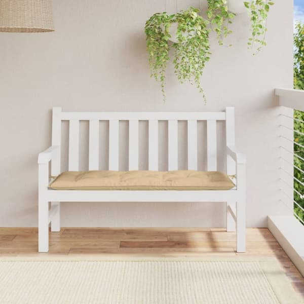 Bänkdyna melerad beige 120x50x7 cm tyg