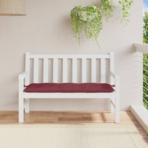 hynde til havebænk 120x50x7 cm stof meleret vinrød