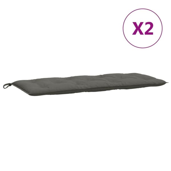 Bänkdyna 2 st melerad mörkgrå 120x50x7 cm tyg