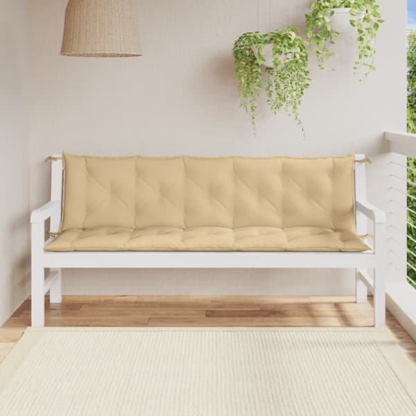 Bänkdyna 2 st melerad beige 180x50x7 cm tyg