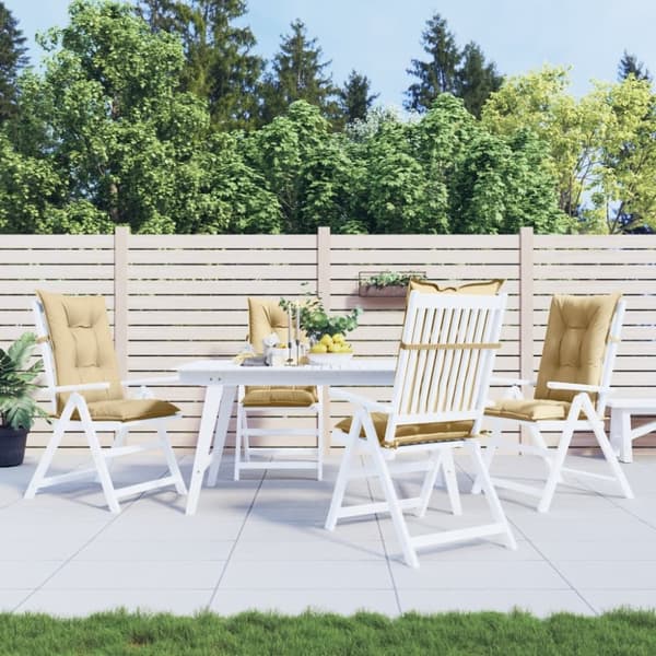 Stolsdynor högt ryggstöd 4 st melerad beige 120x50x7 cm tyg