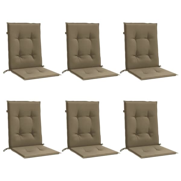 Stolsdynor lågt ryggstöd 6 st melerad taupe 100x50x4 cm tyg