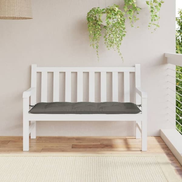 Bänkdyna melerad mörkgrå 120x50x7 cm tyg