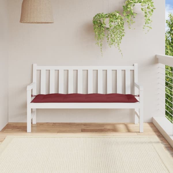 Bänkdyna melerad vinröd 150x50x7 cm tyg