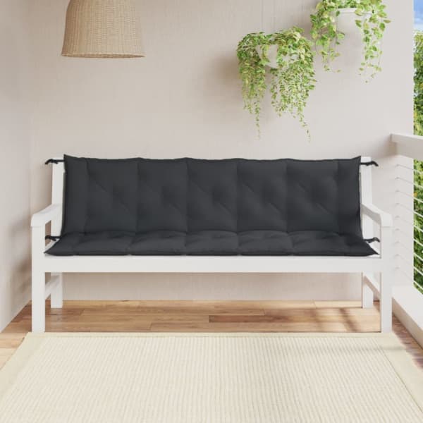 Bänkdynor 2 st melerad antracit 180x50x7 cm tyg