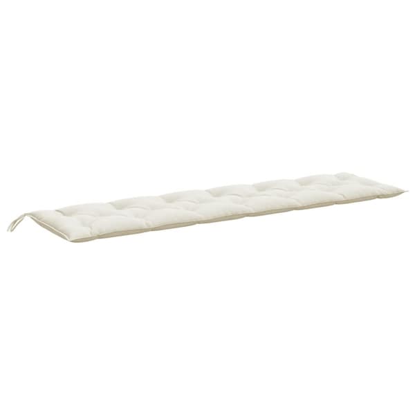 hynder til havebænk 2 stk. 200x50x7 cm stof meleret cremefarvet