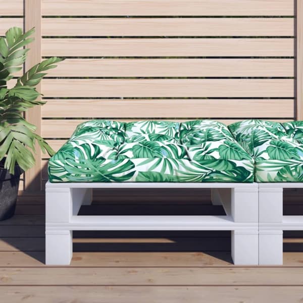 hynde til pallesofa 70x70x12 cm bladmønster