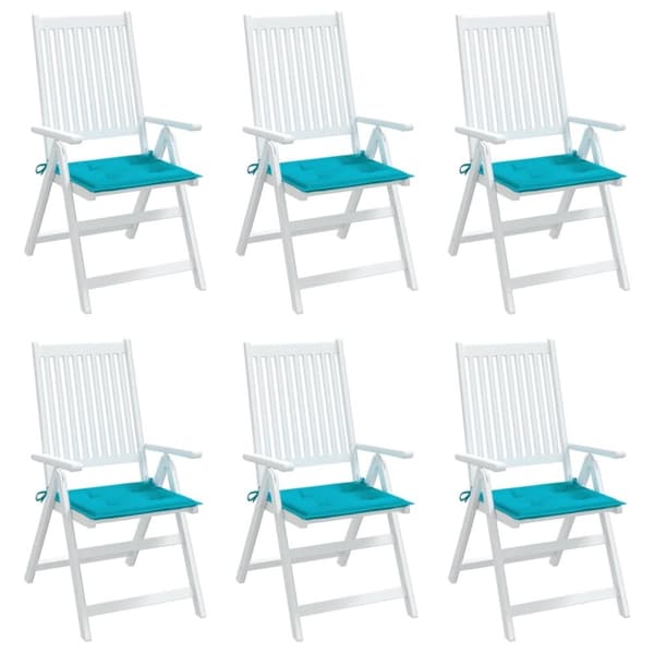 Stolsdynor 6 st turkos 40x40x3 cm tyg