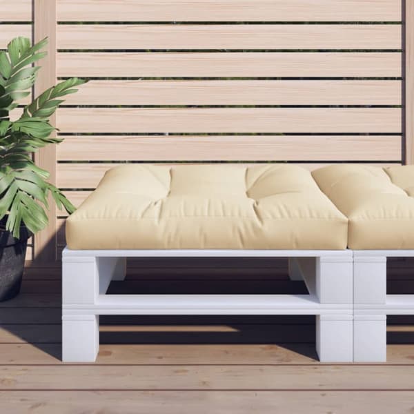 pallehynde 80x80x12 cm stof beige