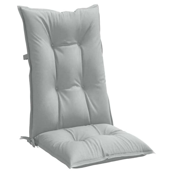 Stolsdynor högt ryggstöd 4 st melerad ljusgrå 120x50x7 cm tyg