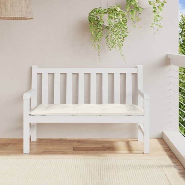 hynde til havebænk 120x50x7 cm stof meleret cremefarvet