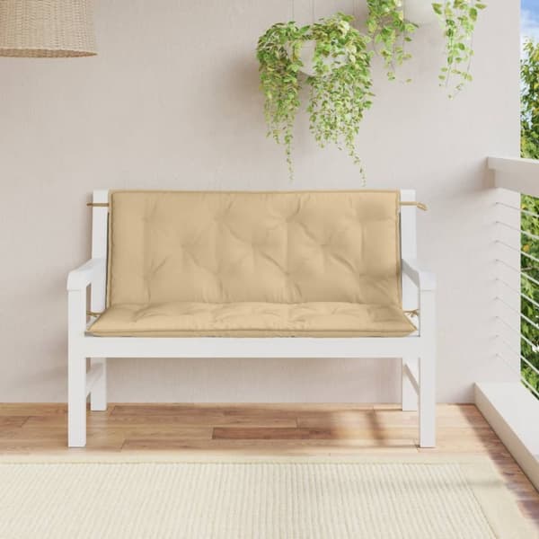 Puutarhapenkkityynyt, 2 kpl, beige melange, 120x50x7 cm