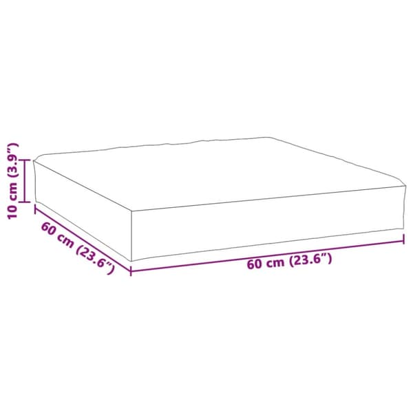 pallehynde 60x60x10 cm stof meleret lysegrøn