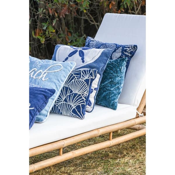 Tyyny Home ESPRIT Hopeinen Laivastonsininen Välimeren 45 x 15 x 45 cm