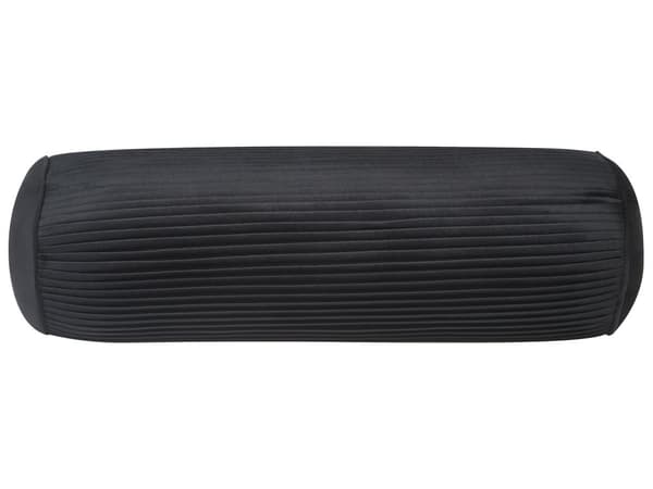 Prydnadskudde Bolster Svart Sammet Enfärgad 22 x 60 cm Räfflat Mönster Modern Design Glamourös Inredning Tillbehör Sovrum Vardagsrum