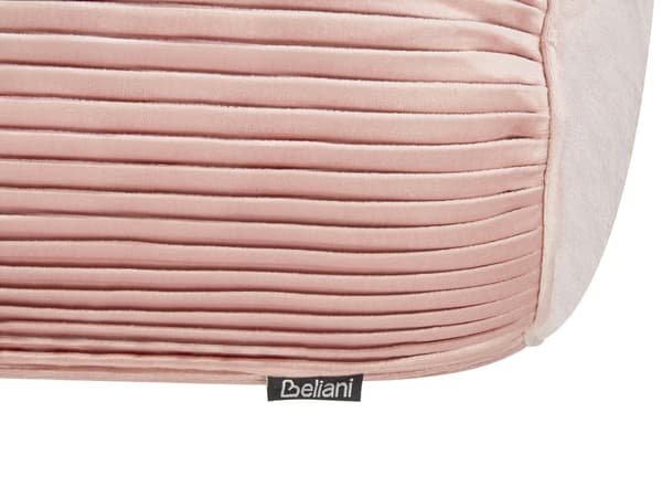 Prydnadskudde Bolster Rosa Sammet Enfärgad 22 x 60 cm Räfflat Mönster Modern Design Glamourös Inredning Tillbehör Sovrum Vardagsrum