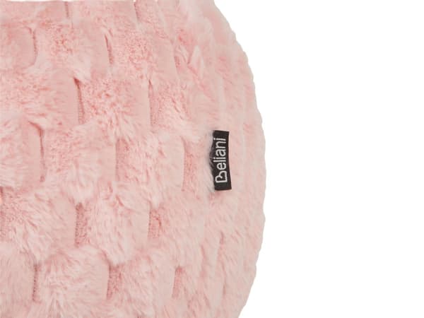 Dekorativ Bollkudde Rosa Fuskpäls Ull Enfärgad 30 x 30 cm Glamourös Elegant Inredning Tillbehör Sovrum Vardagsrum