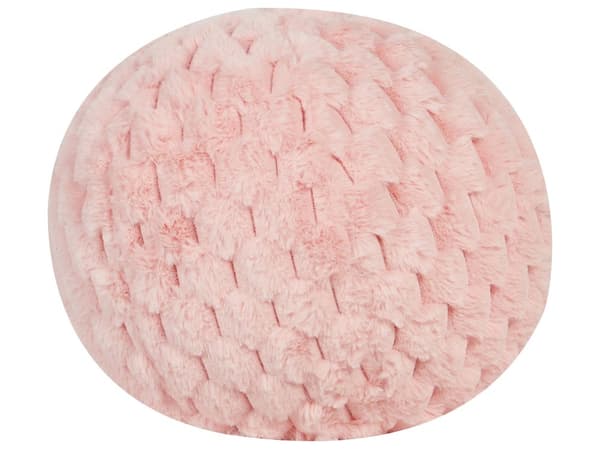 Dekorativ Bollkudde Rosa Fuskpäls Ull Enfärgad 30 x 30 cm Glamourös Elegant Inredning Tillbehör Sovrum Vardagsrum
