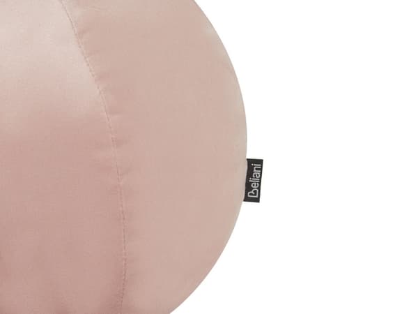 Dekorativ Bollkudde Rosa Sammet Enfärgad 30 x 30 cm Elegant Inredning Tillbehör Glamourös Design Sovrum Vardagsrum