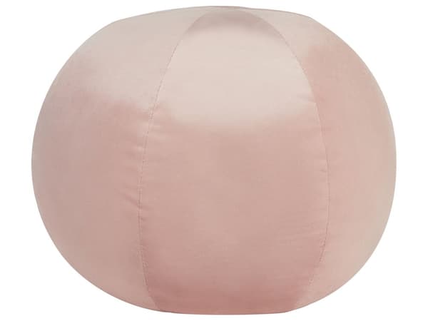 Dekorativ Bollkudde Rosa Sammet Enfärgad 30 x 30 cm Elegant Inredning Tillbehör Glamourös Design Sovrum Vardagsrum