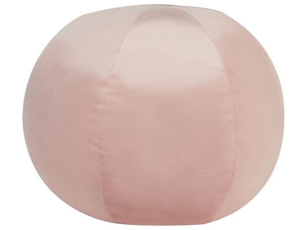 Dekorativ Bollkudde Rosa Sammet Enfärgad 30 x 30 cm Elegant Inredning Tillbehör Glamourös Design Sovrum Vardagsrum