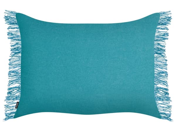 Sett med 2 pynteputer Blå Bomull 35 x 50 cm Ensfarget Frynser Moderne design Dekorasjon Interiør Tekstiler