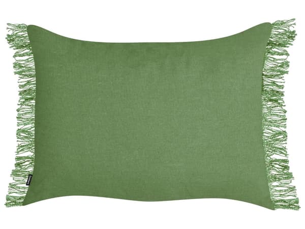 Sett med 2 pynteputer Grønn Bomull 35 x 50 cm Ensfarget Frynser Moderne design Dekorasjon Interiør Tekstiler