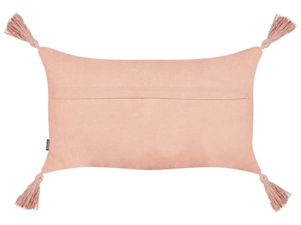 Set med 2 Prydnadskuddar Persikorosa Bomullsöverdrag 30 x 50 cm Kudde 2 st
