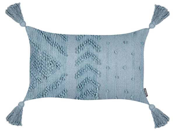 Set med 2 Prydnadskuddar Blå Bomullsöverdrag 30 x 50 cm Kudde 2 st