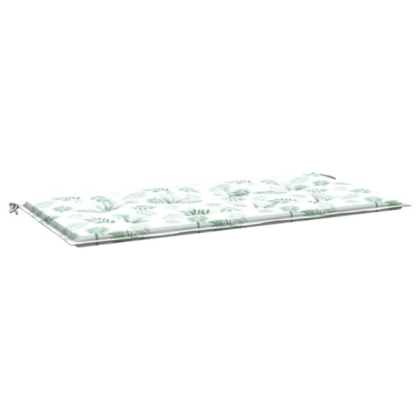 Bänkdyna för trädgården bladmönster 120x50x3 cm oxfordtyg