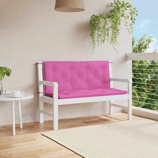 Bänkdynor 2 st rosa 120x50x7 cm tyg